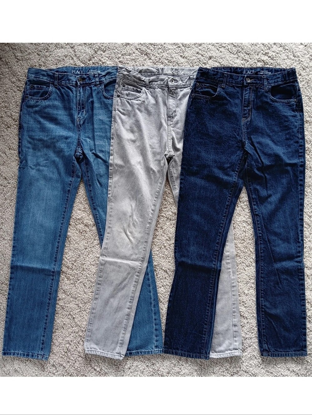 Lot Of 3 Pair Bundle Jeans Teen Boys Sz 16-18 Children's Place